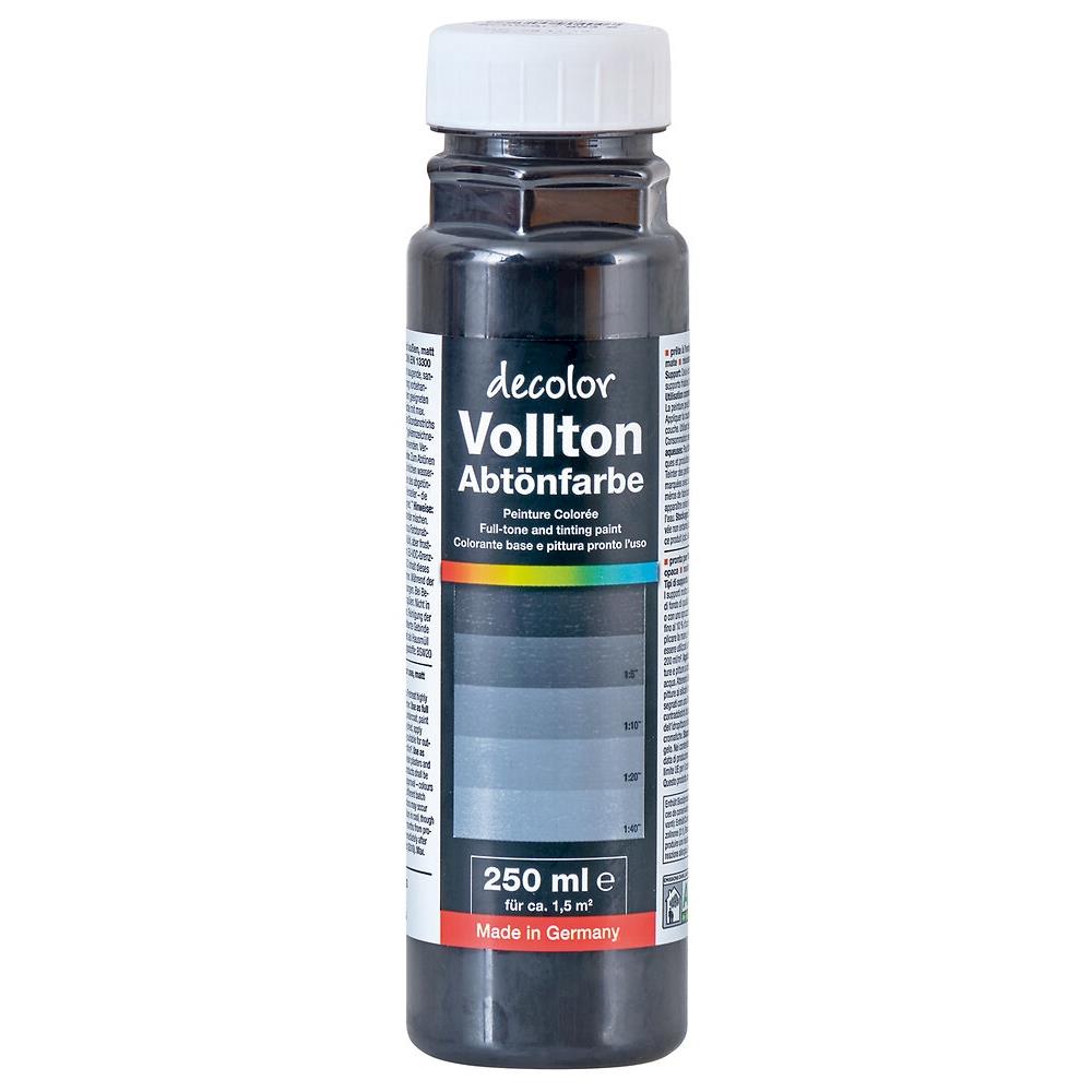 decolor Vollton- und Abtönfarbe, Schwarz 904 S, 250 ml, seidenmatt
