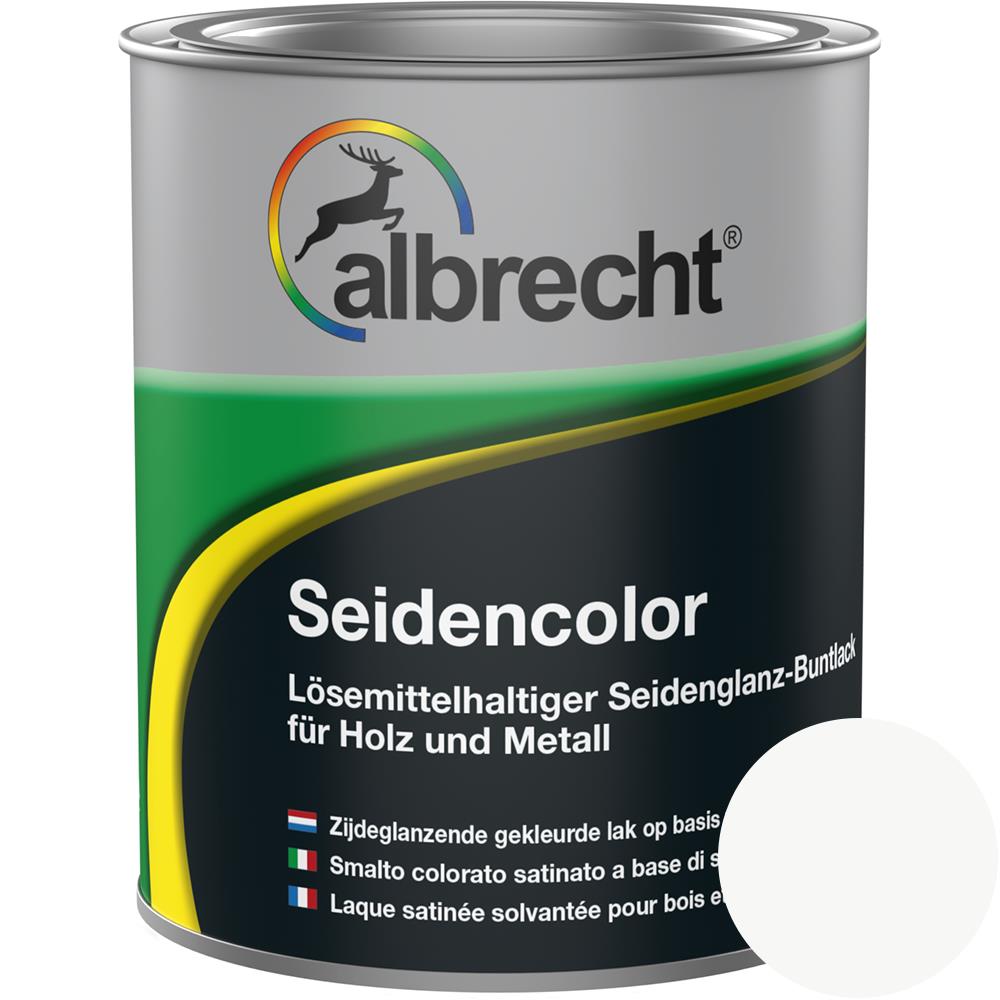 Albrecht Seidencolor Glanzlack Seidenglänzend Lack Buntlack weiß 750 ml