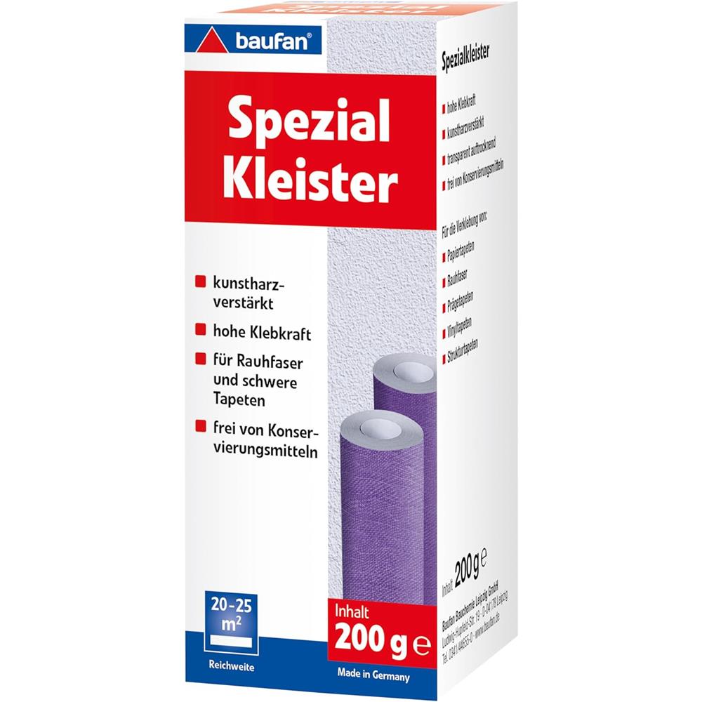 baufan Spezialkleister 200g Tapetenkleister mit hoher Klebkraft Kleister