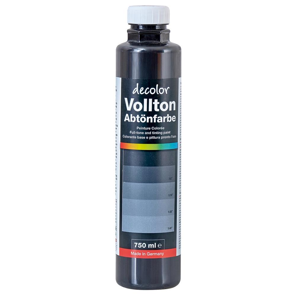 decolor Vollton- und Abtönfarbe, Schwarz 904 S, 750 ml, seidenmatt