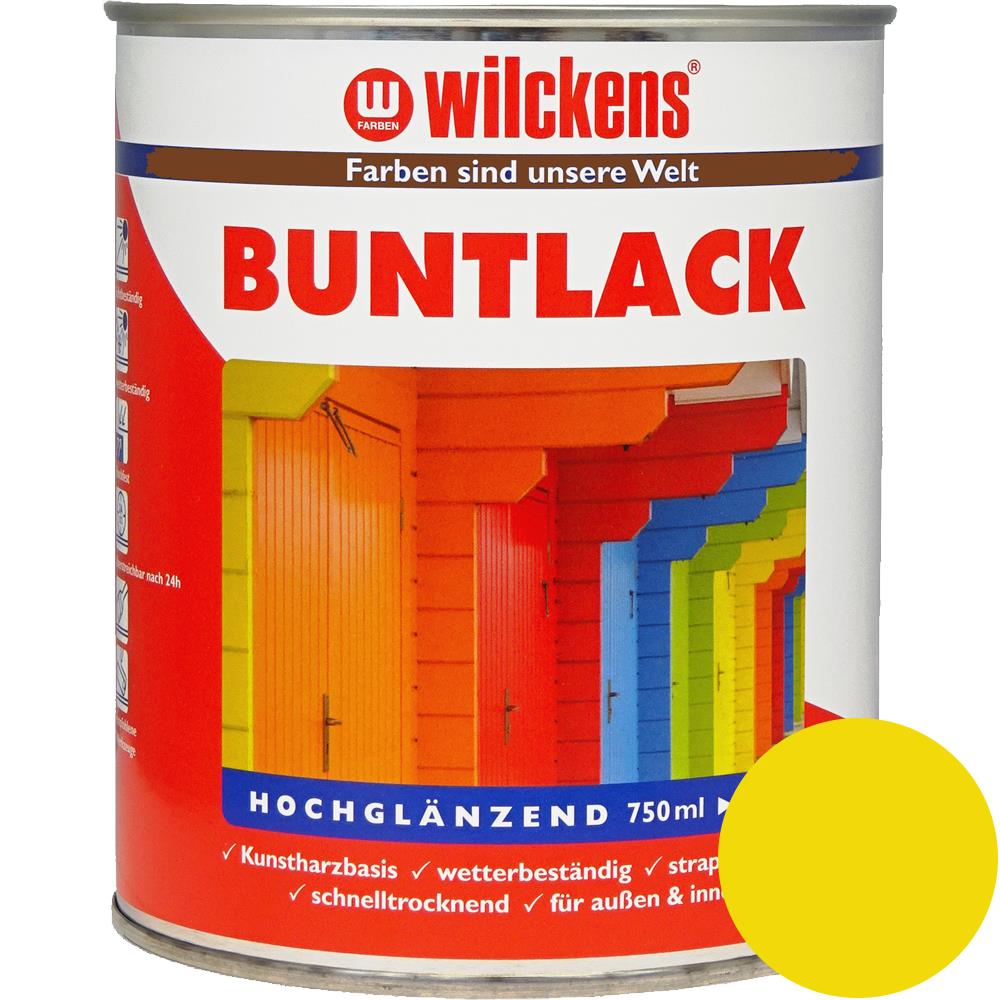 Wilckens Buntlack hochglänzend, Rapsgelb (RAL 1021), 750 ml