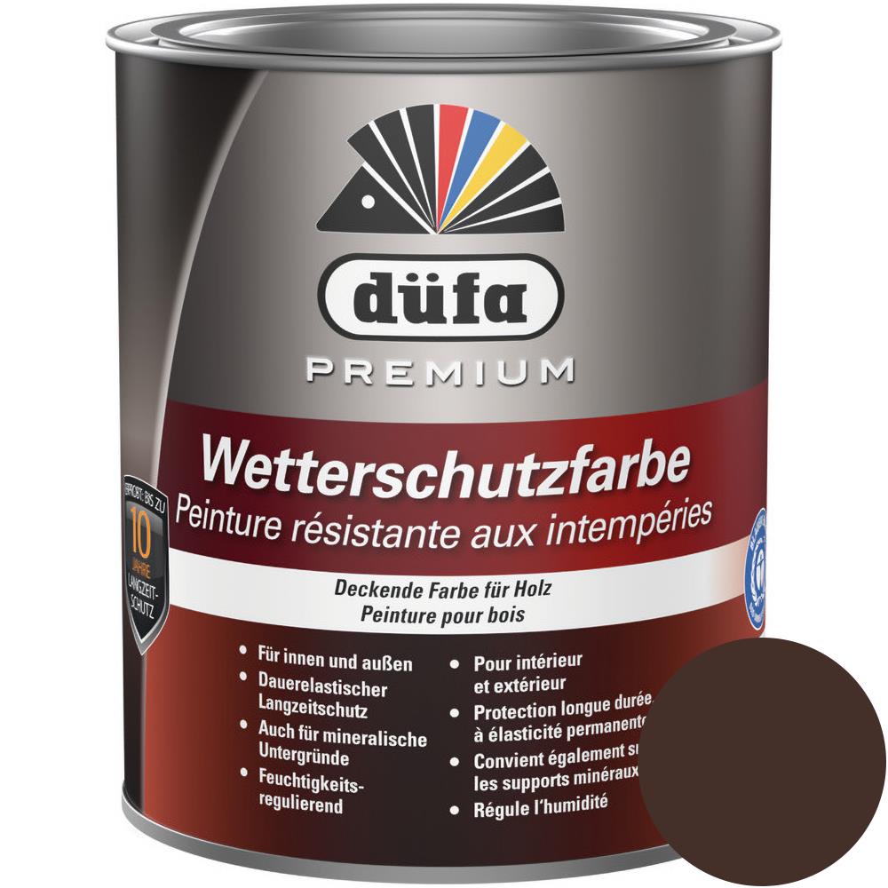 Düfa Premium Wetterschutzfarbe SCHOKOBRAUN 750 ml Holzfarbe Dauerschutzfarbe Holzlack