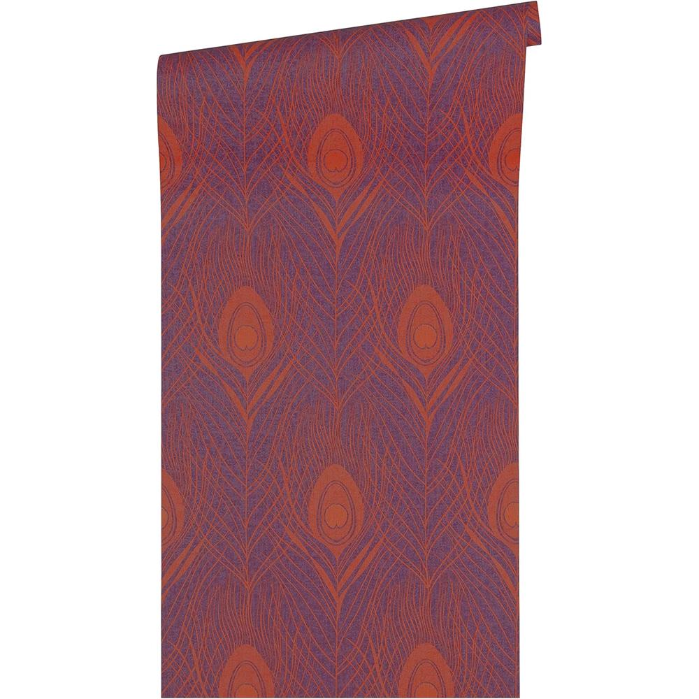 Architects Paper Vliestapete Mustertapete Absolutely Chic Pfauenfeder Rot Lila
