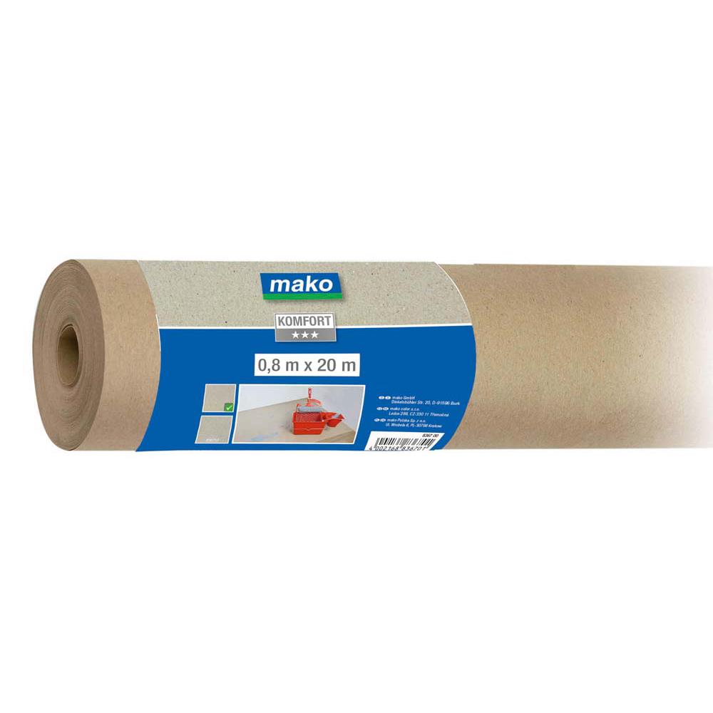 mako Maler-Abdeckpapier, glatt, 0,8 x 20 m, extra saugstark, 100% Altpapier