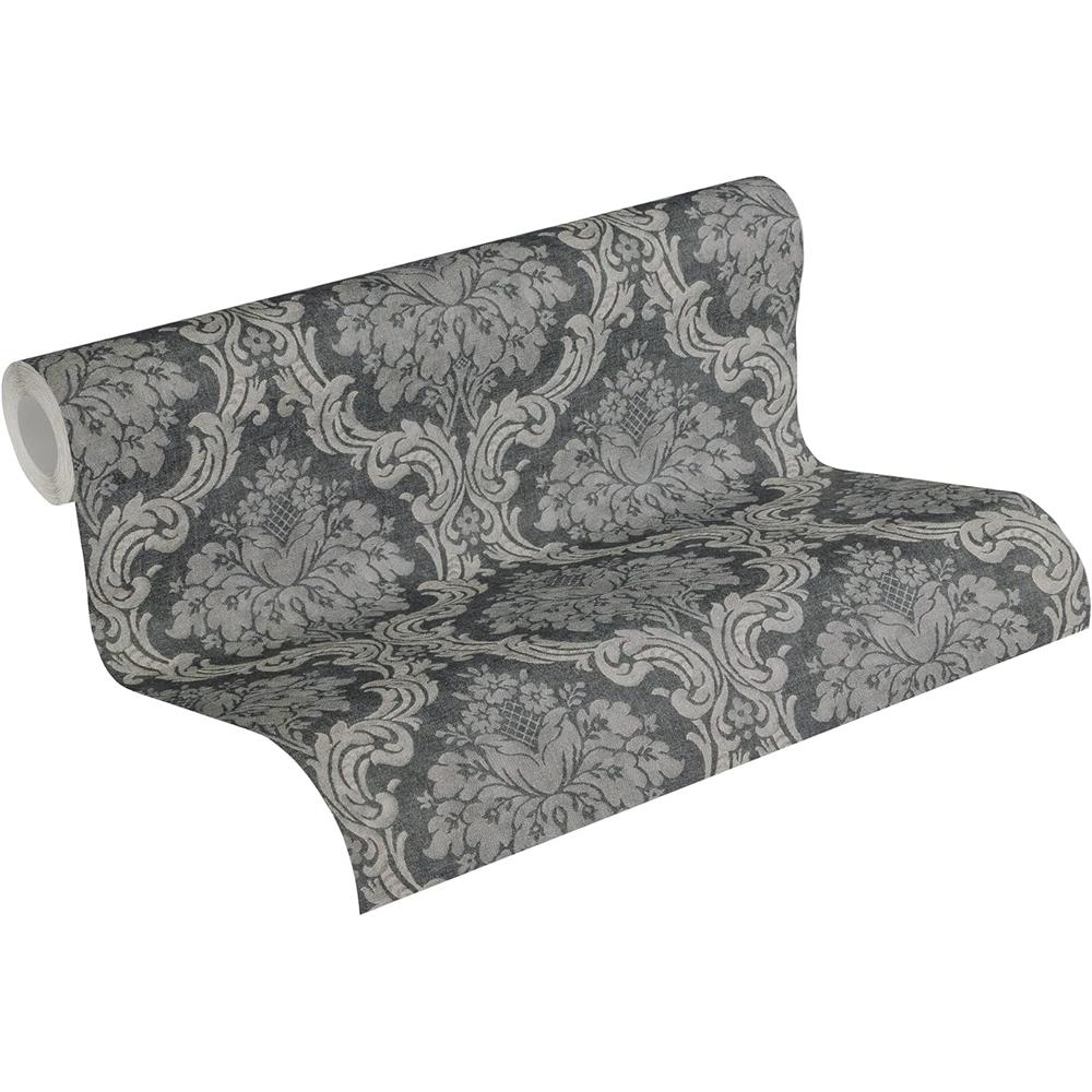 Livingwalls Barock Tapete Ornamente Mustertapete Vliestapete Dunkelgrau Grau