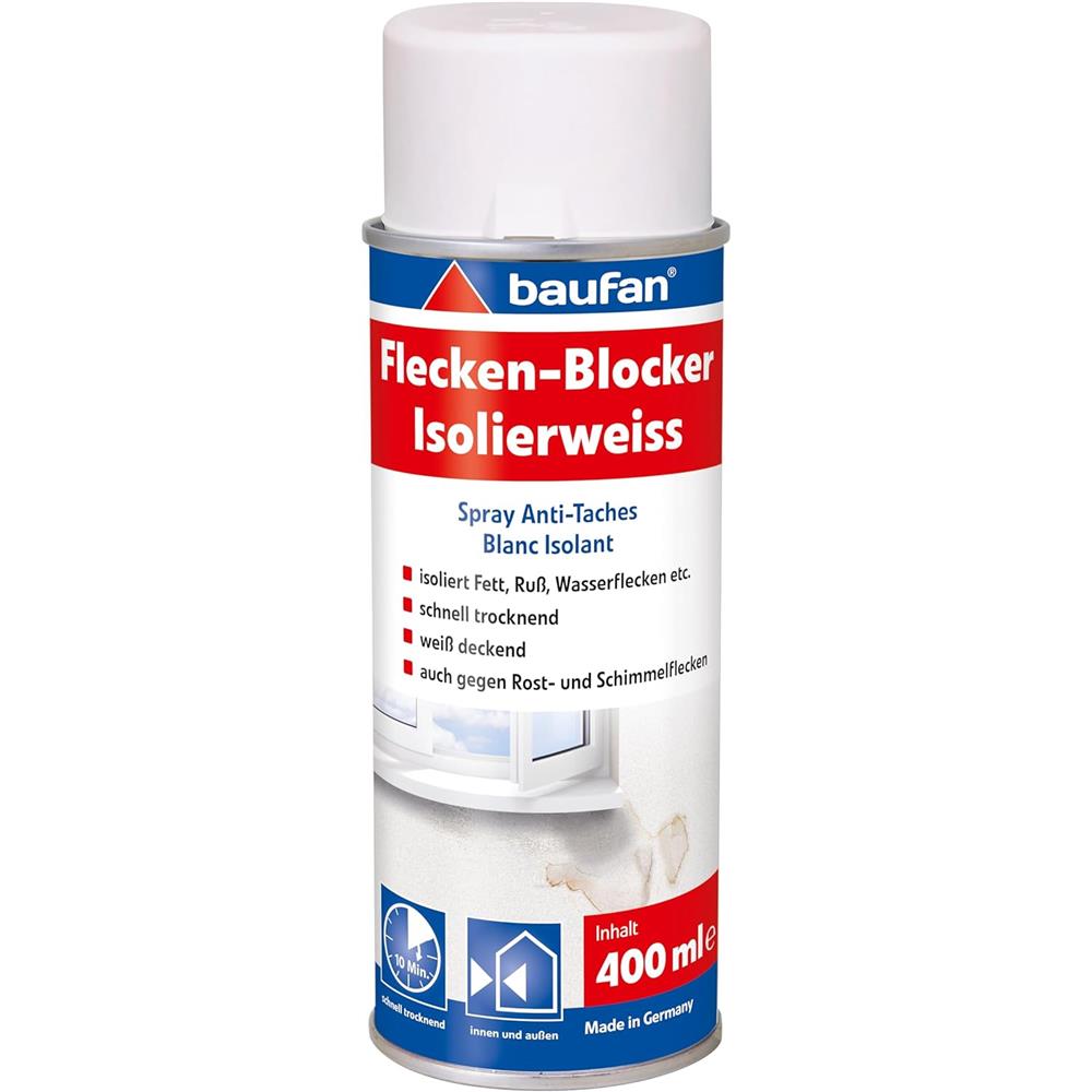 Baufan Flecken-Blocker Isolierweiß 400ml Isolierfarbe Fleckenblocker