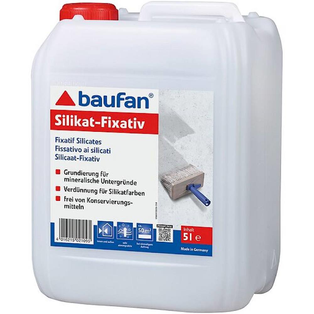 baufan Silikat-Fixativ 5 L - Kalium-Silikat Grundierung für Innen und Außen
