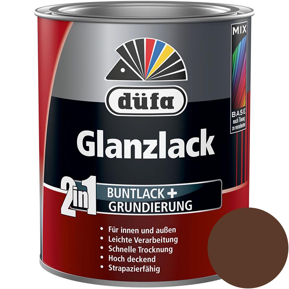 Düfa 2in1 Glanzlack RAL 8011 Nussbraun 750 ml braun Lack + Grundierung