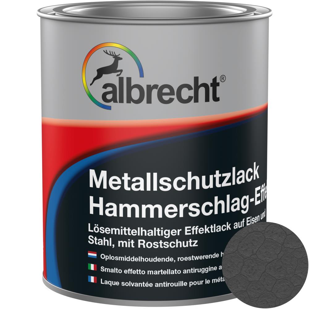 Albrecht Metalllack Hammerschlag-Effekt Graphit Rostschutz Glänzend 750 ml