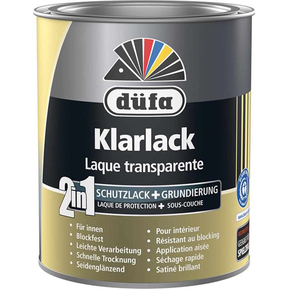 Düfa 2in1 Klarlack seidenglänzend 750 ml Lack Schutzlack + Grundierung