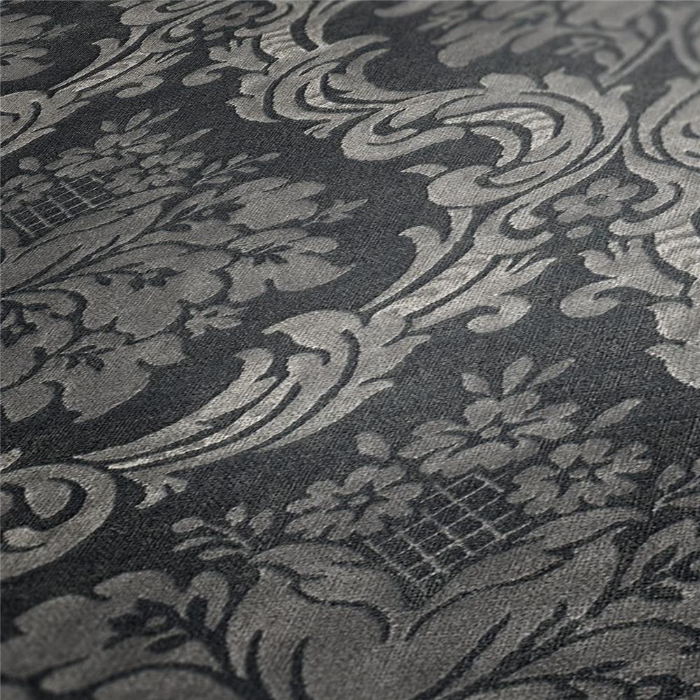 Livingwalls Barock Tapete Ornamente Mustertapete Vliestapete Dunkelgrau Grau