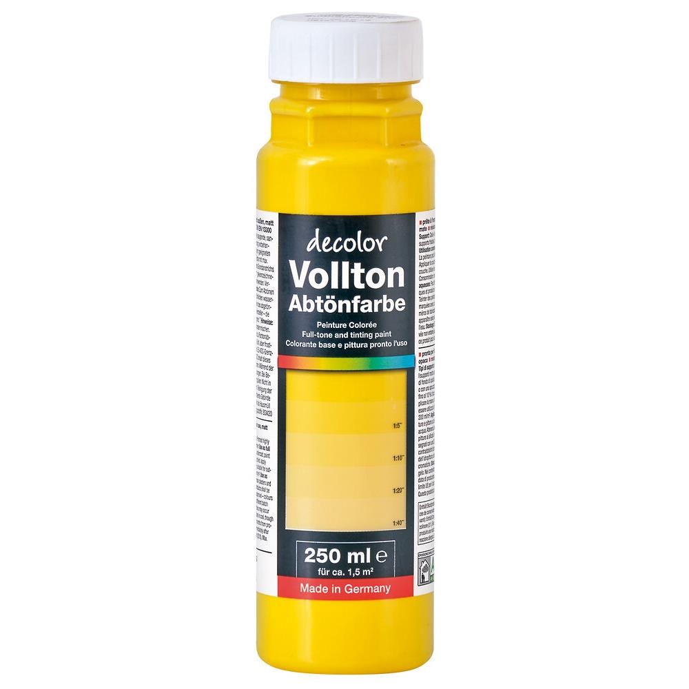 decolor Vollton- und Abtönfarbe, Sonnengelb 907, 250 ml