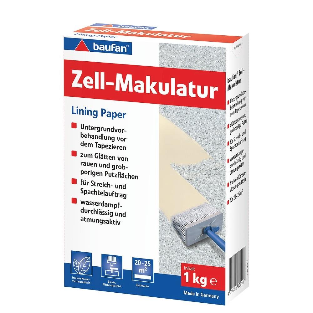baufan Zell-Makulatur 1 kg Untergrundvorbehandlung vor dem Tapezieren