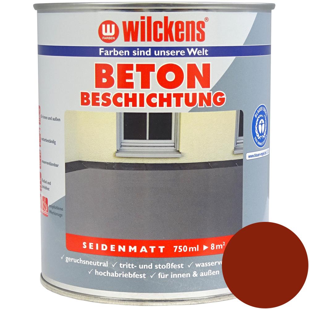 Wilckens Betonbeschichtung LF seidenmatt, Rotbraun, 750 ml