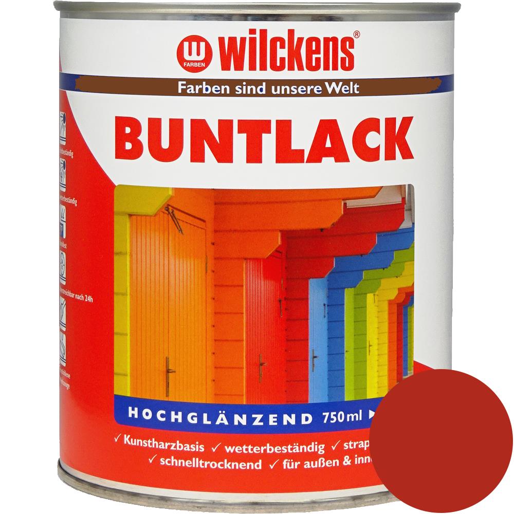 Wilckens Buntlack hochglänzend, Feuerrot (RAL 3000), 750 ml