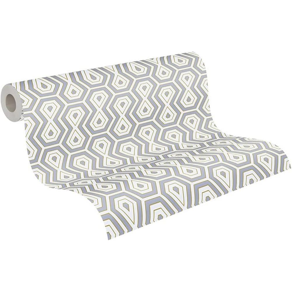 Architects Paper Vliestapete Mustertapete Jungle Chic Retrotapete Gold/Grau/Weiß matt