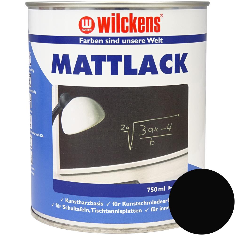 Wilckens Mattlack Tafellack, Tiefschwarz (RAL 9005), 750 ml