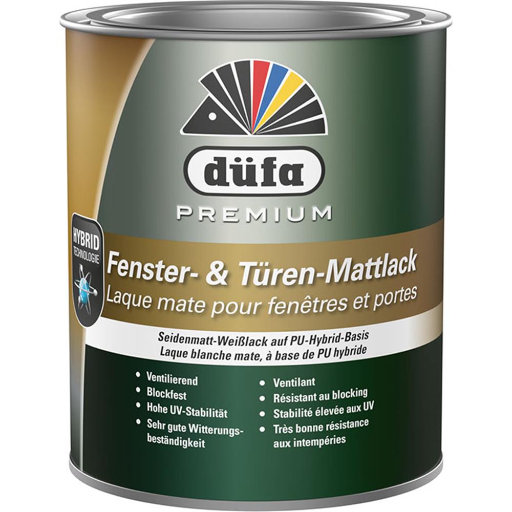 Düfa PREMIUM Fensterlack + Türenlack seidenmatt 750 ml Weißlack