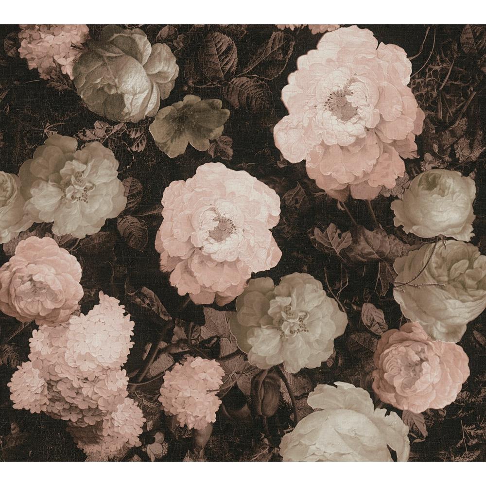 A.S. Création Vliestapete History of Art Floral Rose Dunkelgrau Mustertapete