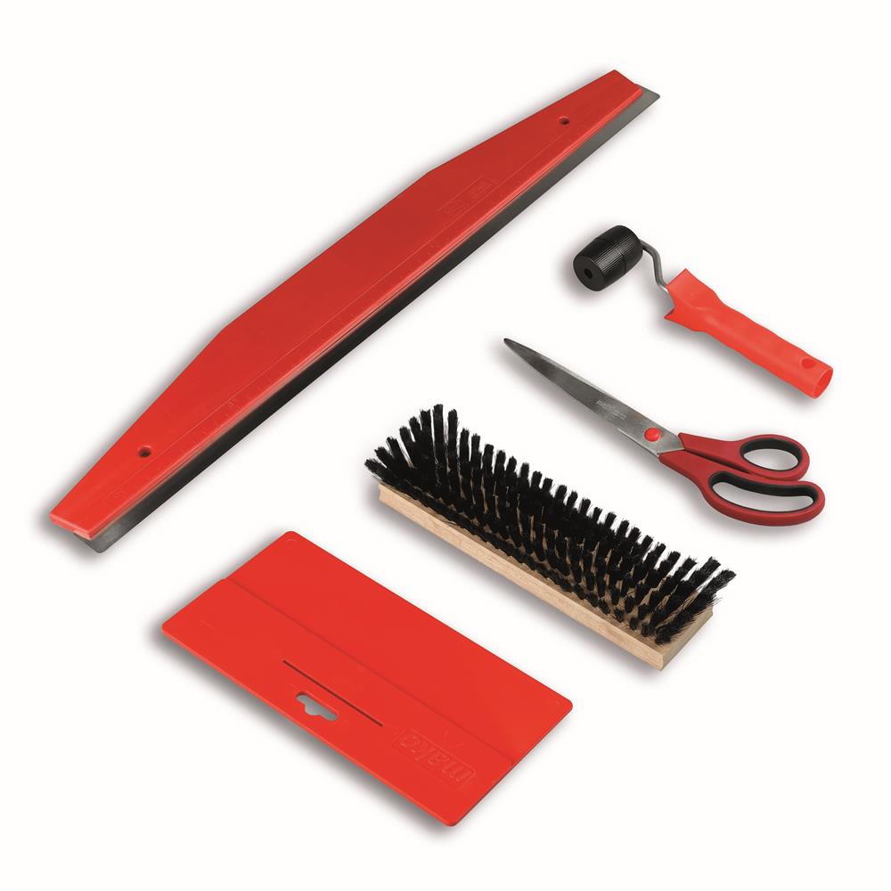 mako Tapezierset 5 tlg. Tapezierschere Tapezierspachtel Nahtroller Tapezierbürste