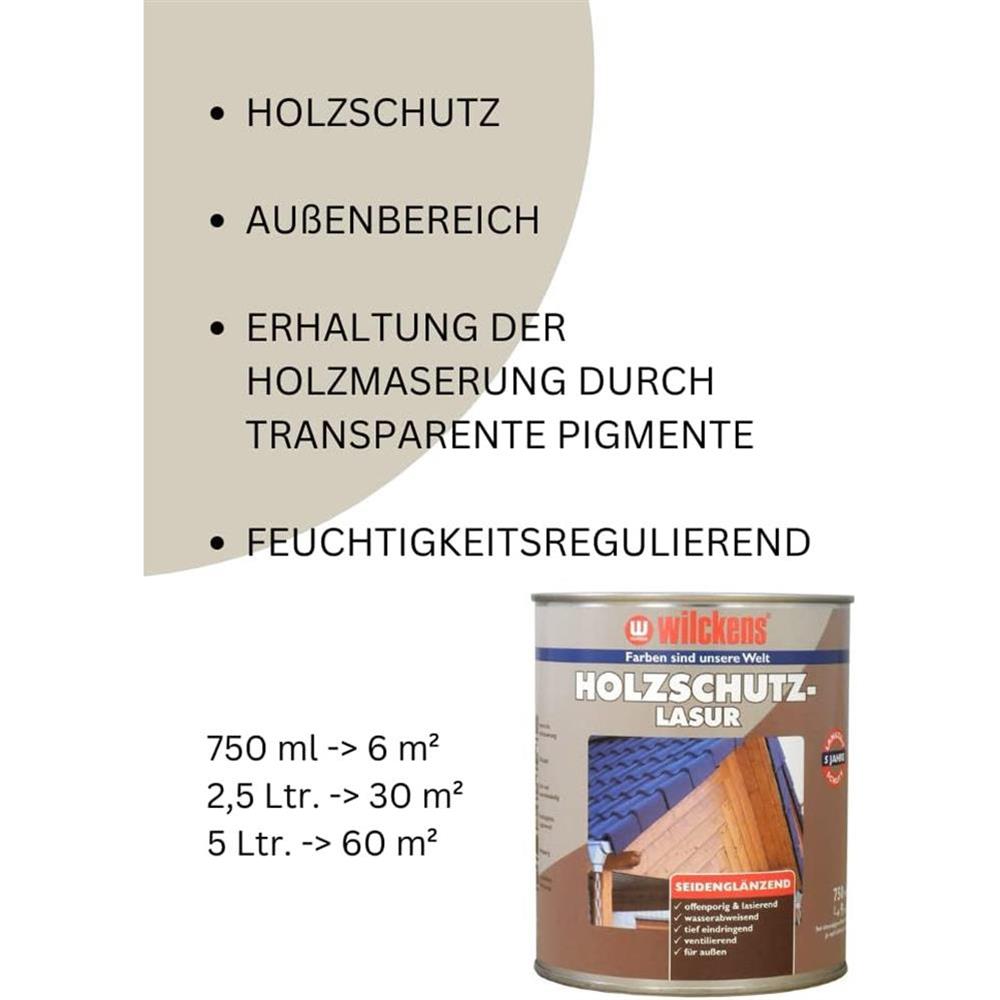 Wilckens Holzschutzlasur seidenglänzend, Nussbaum, 750 ml