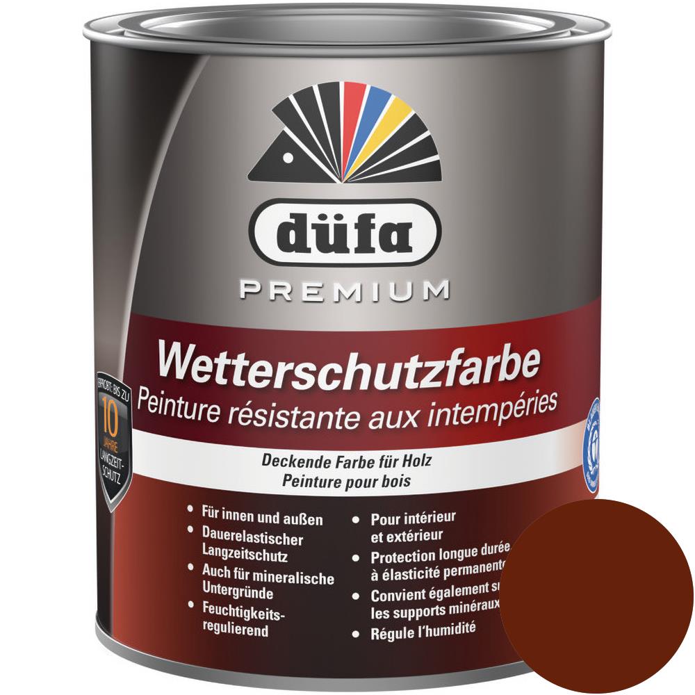 Düfa Premium Wetterschutzfarbe BRAUN 2,5 l Holzfarbe Dauerschutzfarbe Holzlack