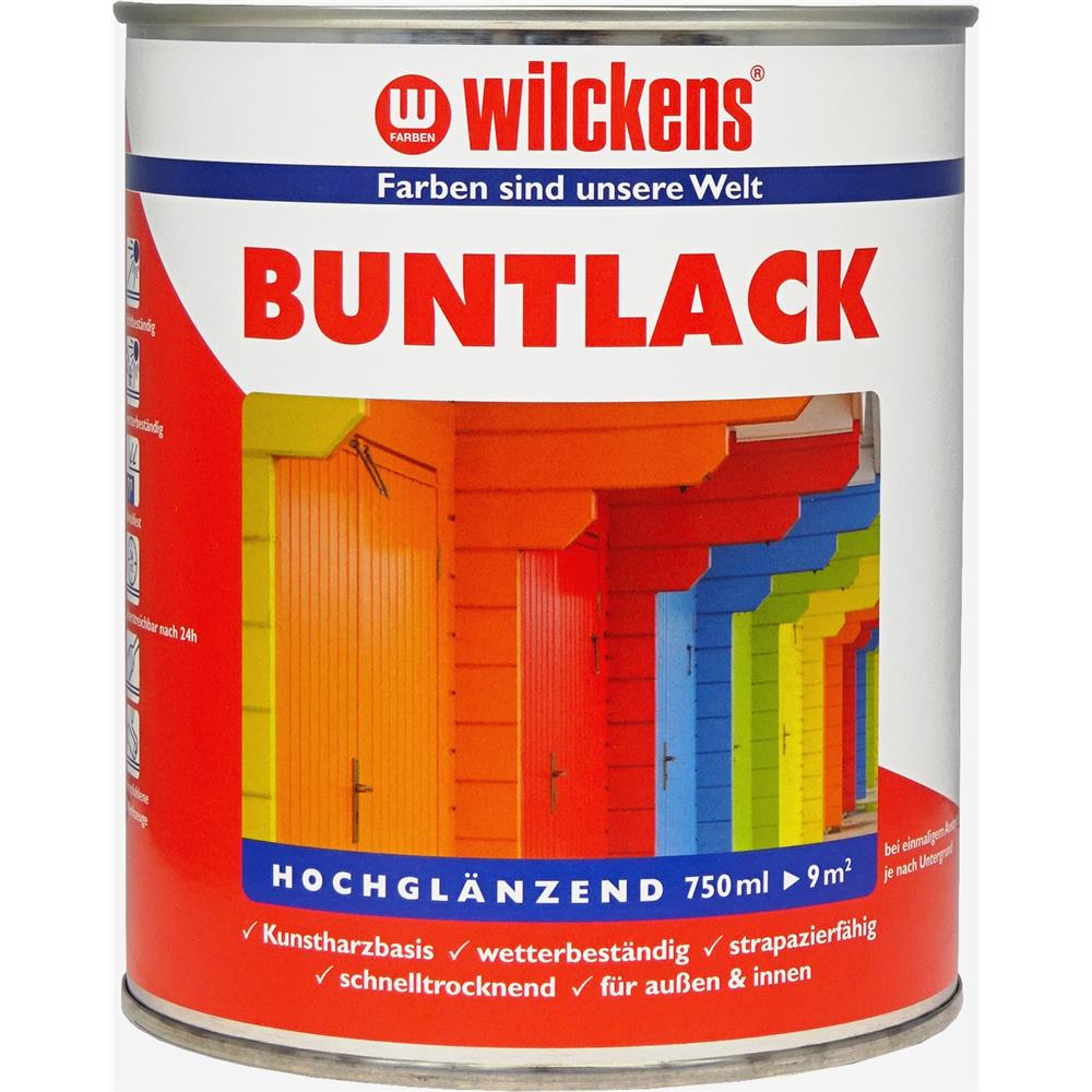 Wilckens Buntlack hochglänzend, Silbergrau (RAL 7001), 750 ml