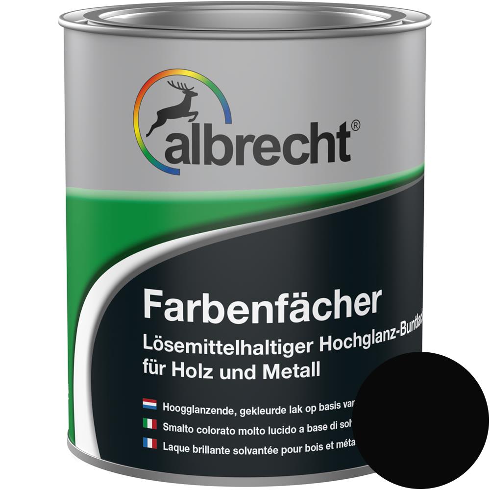 Albrecht Farbenfächer RAL 9005 Schwarz 750 ml Buntlack hochglanz Lack