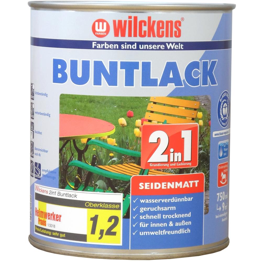 Wilckens Buntlack 2in1 seidenmatt, Reinweiß (RAL 9010), 750 ml