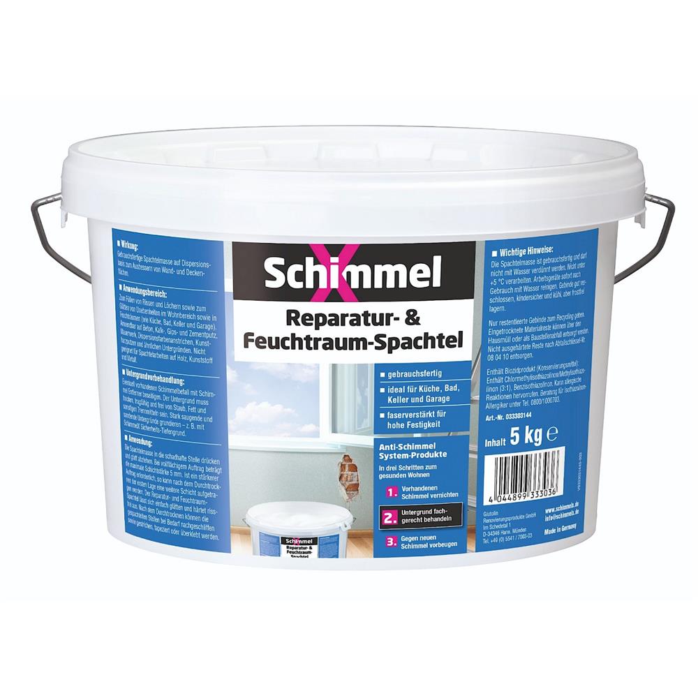 SchimmelX Reparatur- und Feuchtraumspachtel 5 kg Spachtelmasse Reparaturspachtel