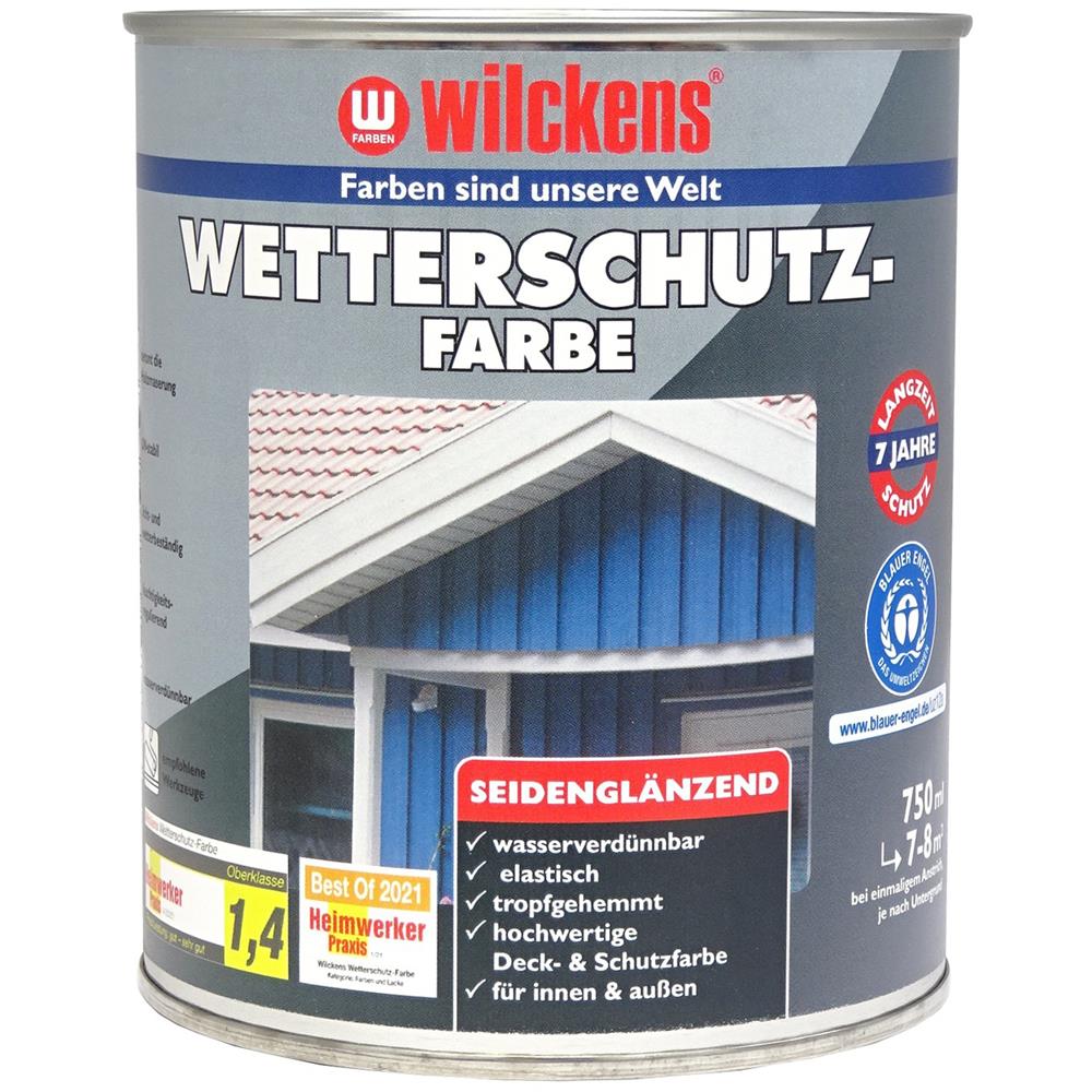 Wilckens Wetterschutzfarbe seidenglänzend, Taubenblau (RAL 5014), 750 ml