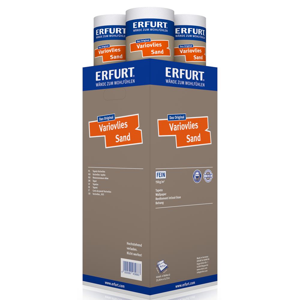 ERFURT Variovlies Sand Vliestapete 25 x 0,75 m - 4 Rollen
