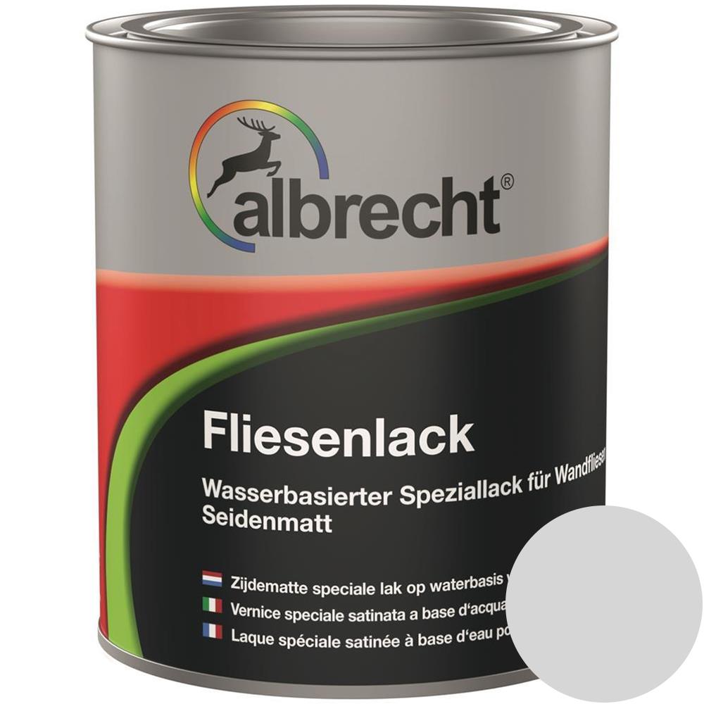 Albrecht Fliesenlack hochwertiger Lack 750ml lichtgrau Seidenmatt Fliesenfarbe