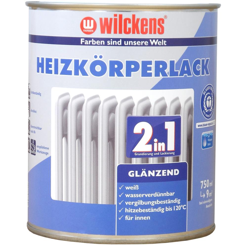 Wilckens 2in1 Heizkörperlack, Weiß glänzend, 750 ml