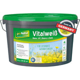 baufan proNatur Vitalweiß 5L weiße Wandfarbe Matt Innenfarbe Sol-Silikatfarbe