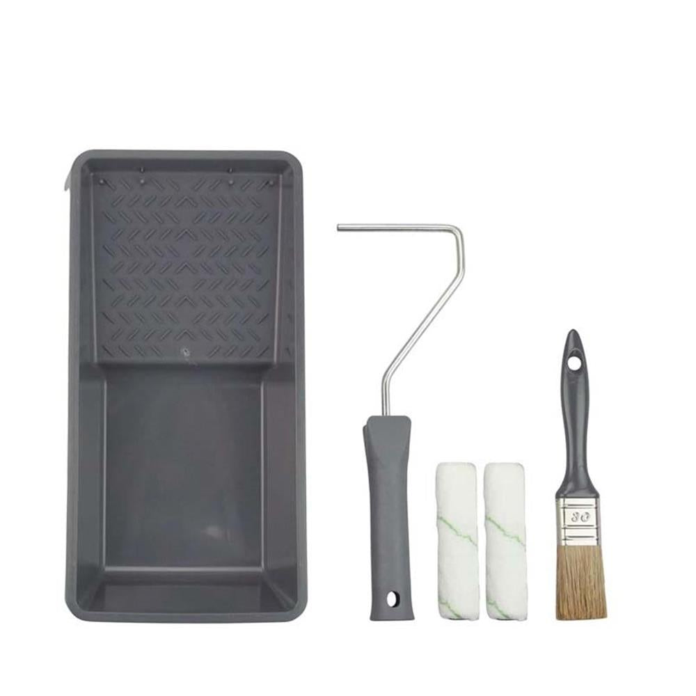 Lasur-Set 5tlg Lasurset Farbwanne Pinsel Lasurroller Lasurwalzen