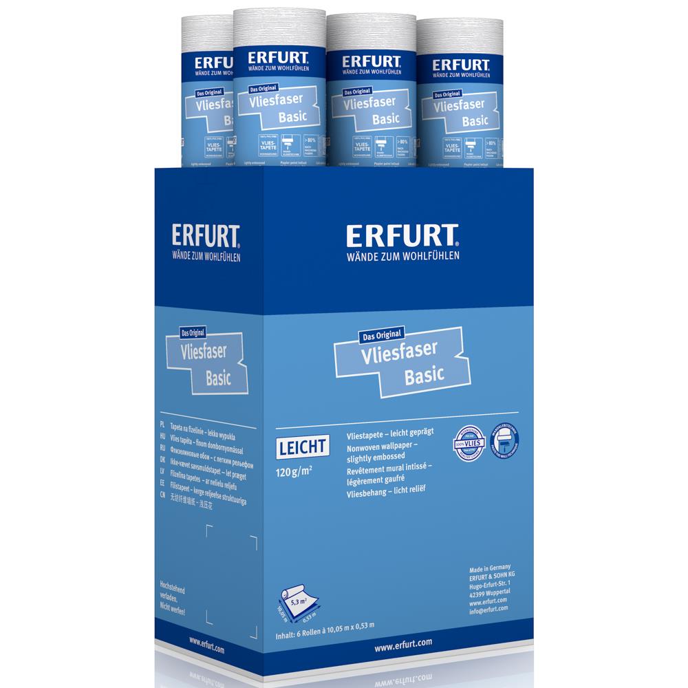 ERFURT VLIESFASER BASIC 107 Vliestapete 10,05 x 0,53 m - 6 Rollen