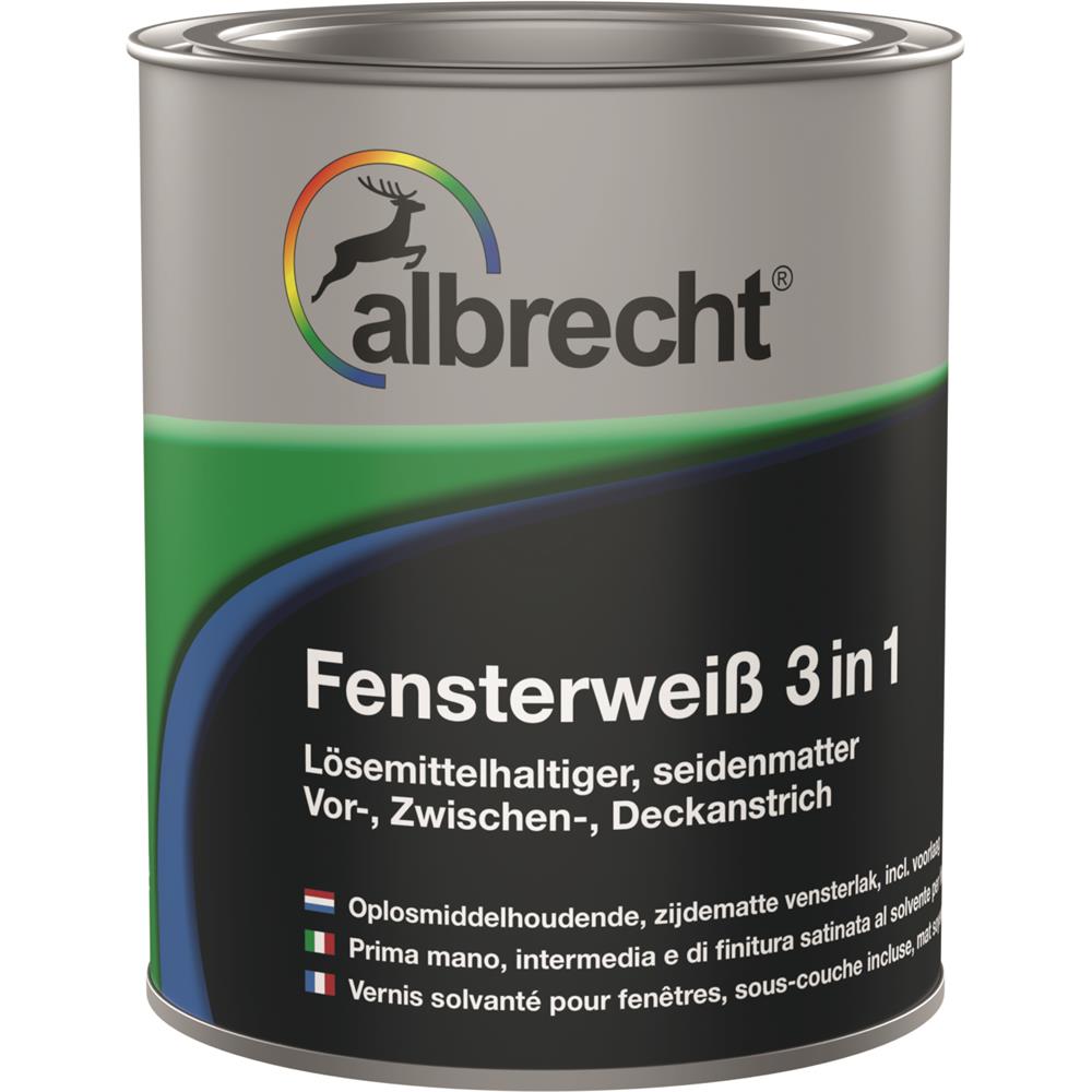 Albrecht Fensterweiß 3 in 1 weiß 750 ml Fensterlack Weißlack seidenmatt