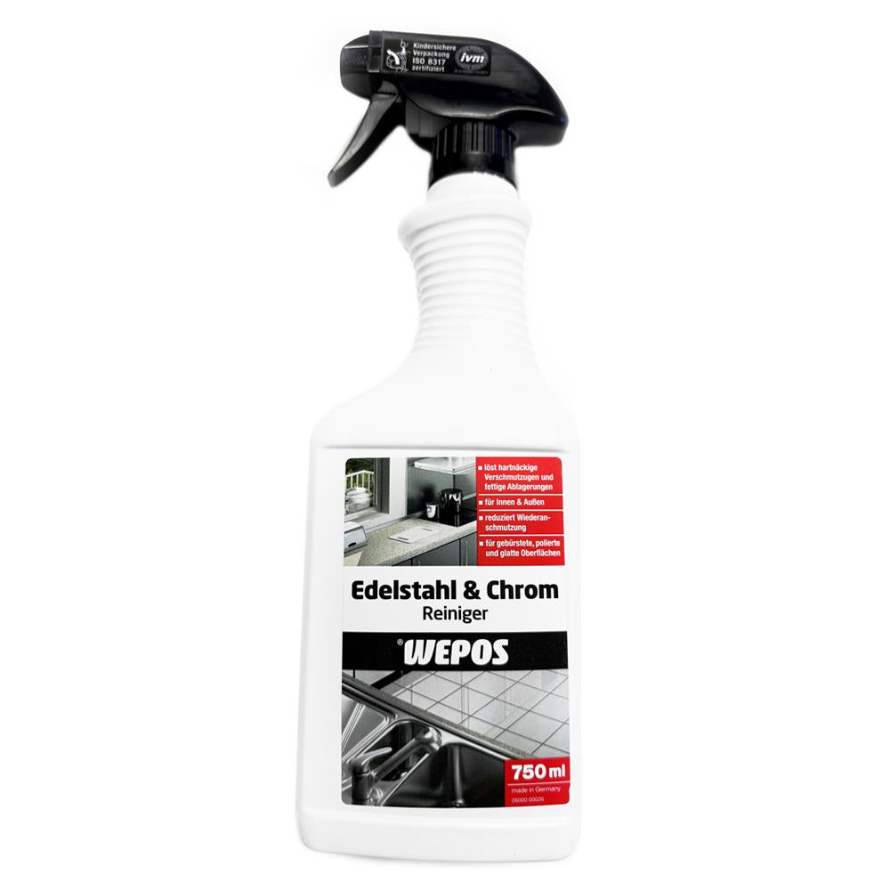 Wepos Edelstahl und Chrom Spezialreiniger, 750 ml