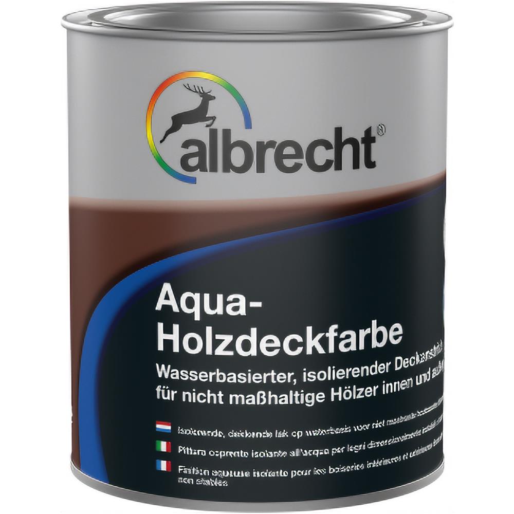Albrecht Aqua-Holzdeckfarbe Weiß 750 ml Holzlack Lack Holzfarbe