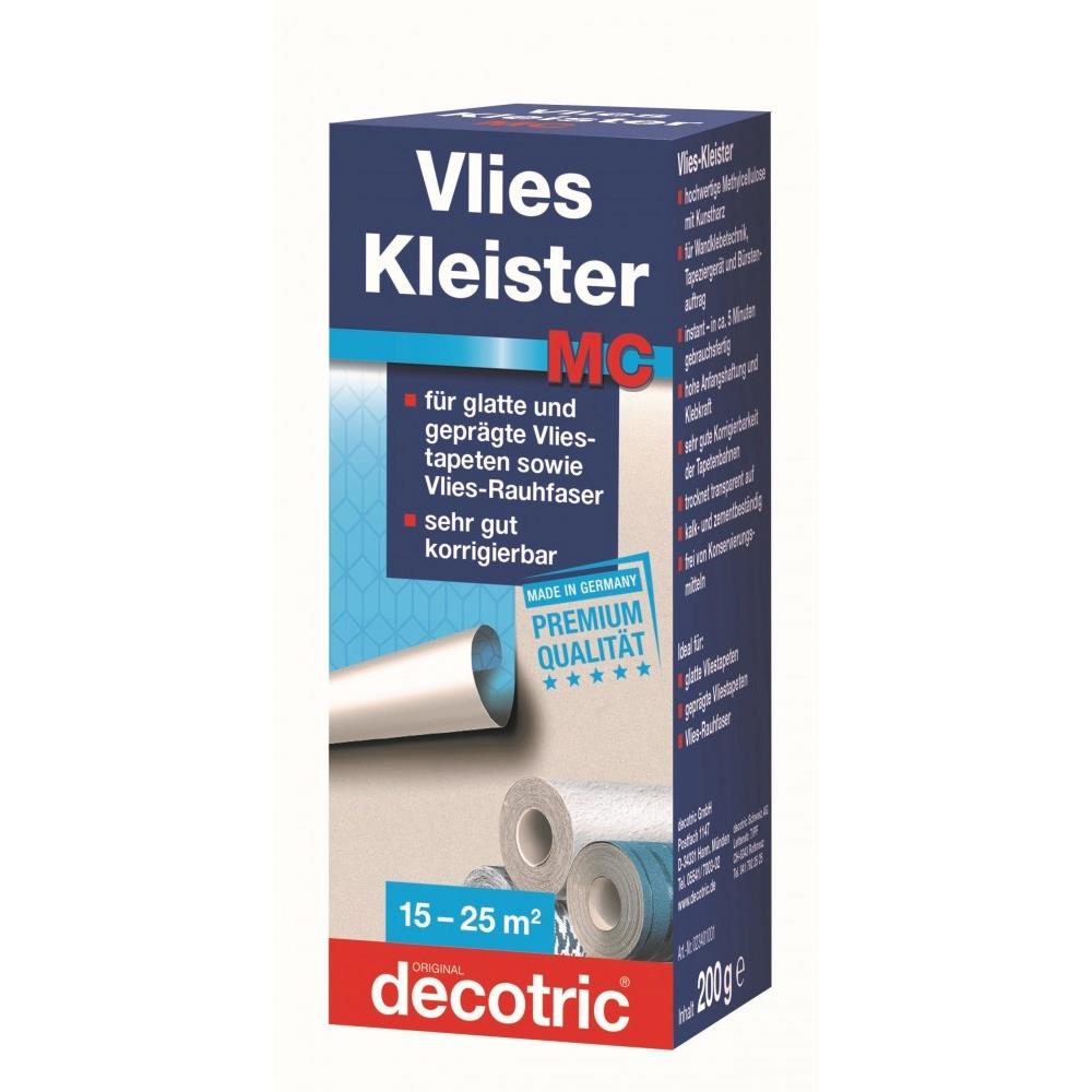 Decotric Vliestapeten-Kleister MC, 200 g, für Tapeziergerät, Bürstenauftrag und Wandklebetechnik