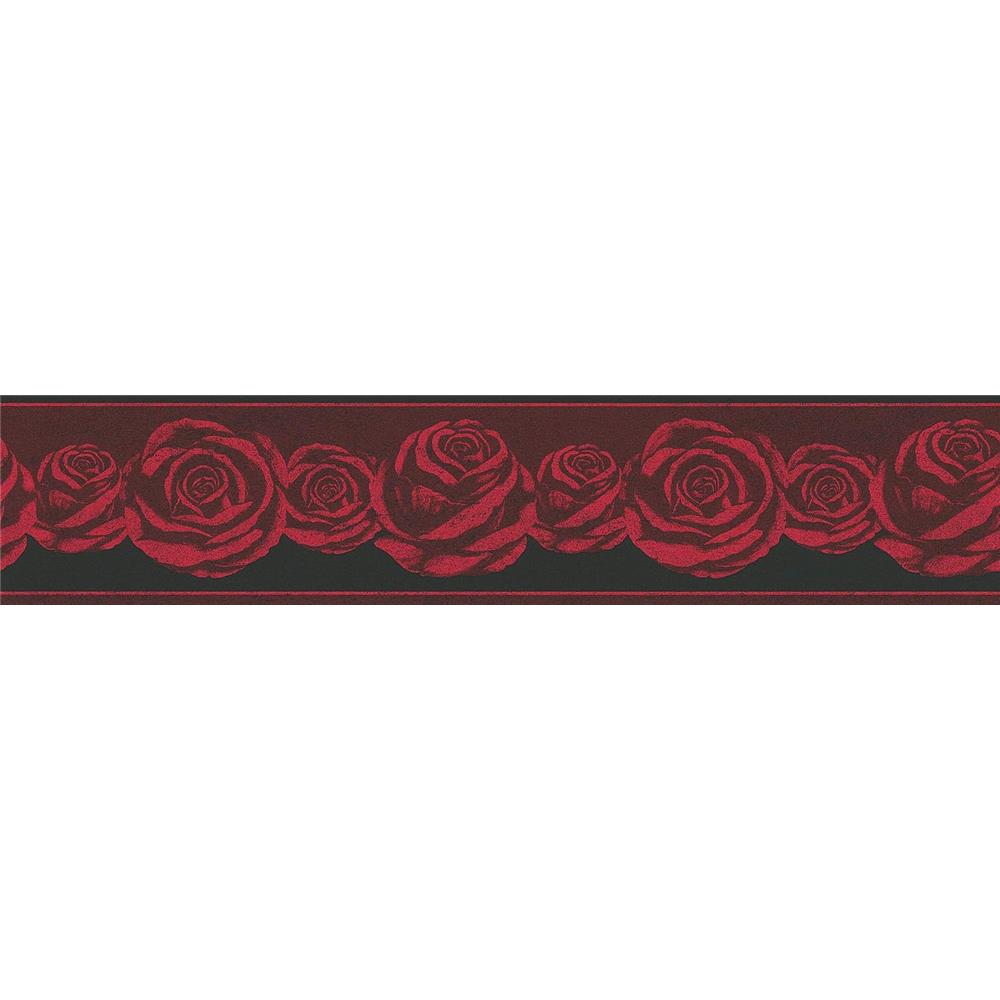 A.S. Création Only Borders Bordüre Rosen Rot/Schwarz selbstklebend