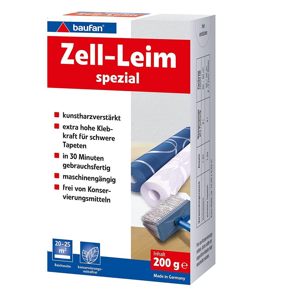 Baufan Tapeten-Zell-Leim Spezial mit hoher Klebekraft 200 g