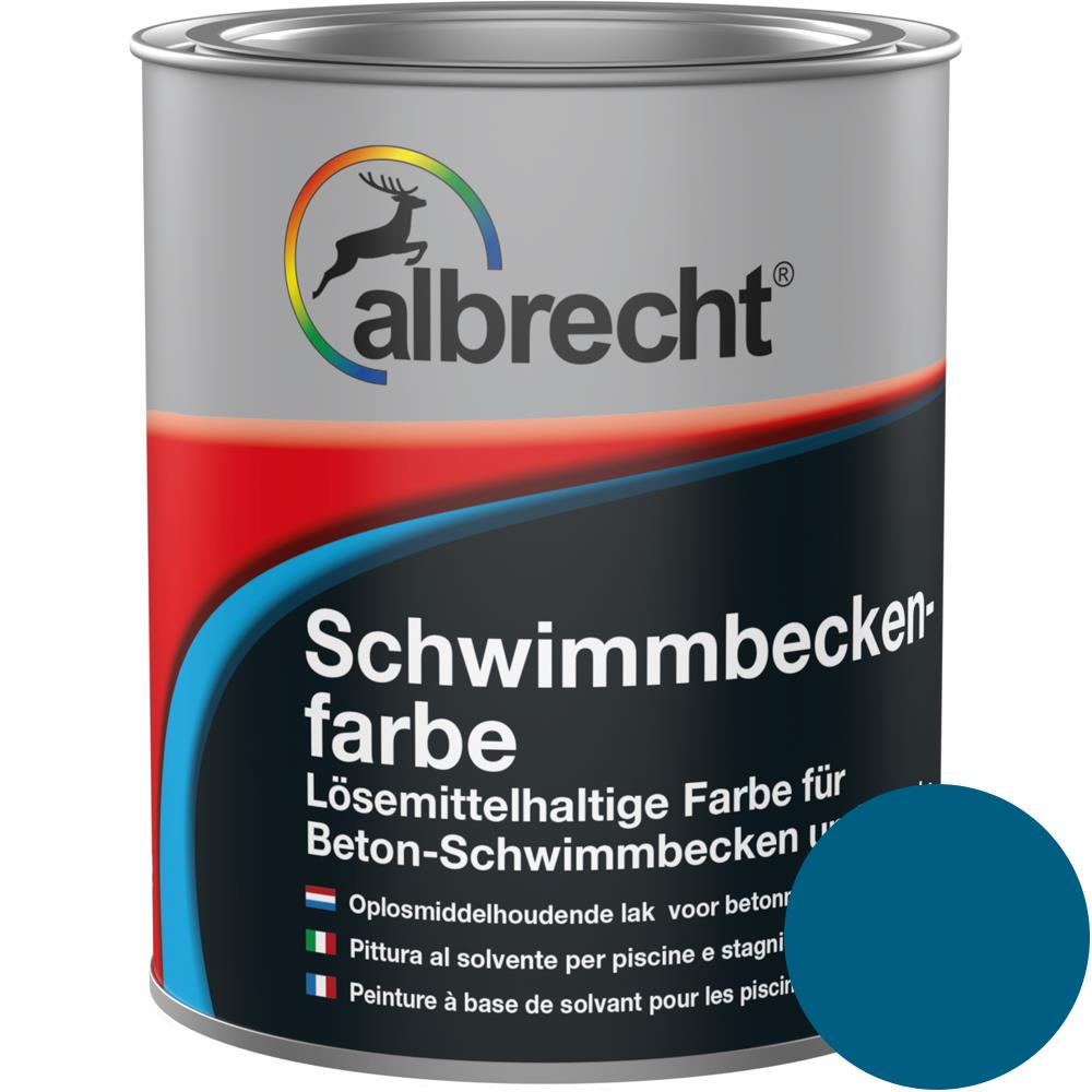 Albrecht Schwimmbeckenfarbe capriblau 750 ml Unterwasserfarbe Unterwasseranstrich