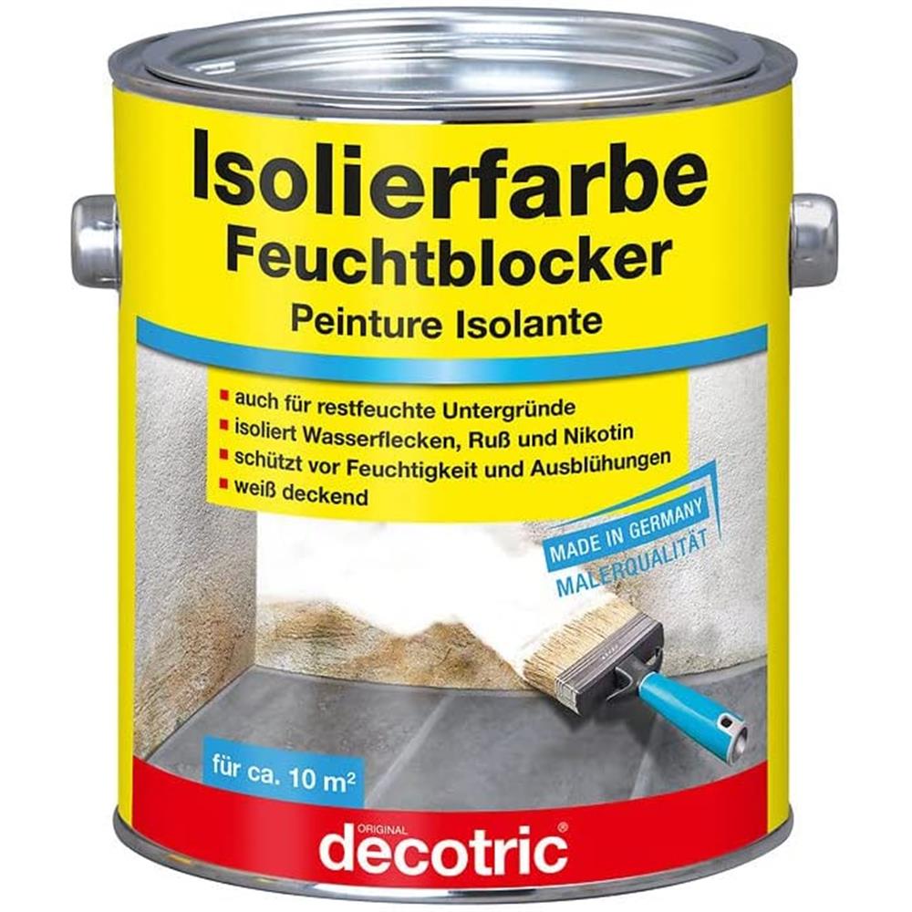 decotric Isolierfarbe Feuchtblocker, weiß, 2 Liter, deckend