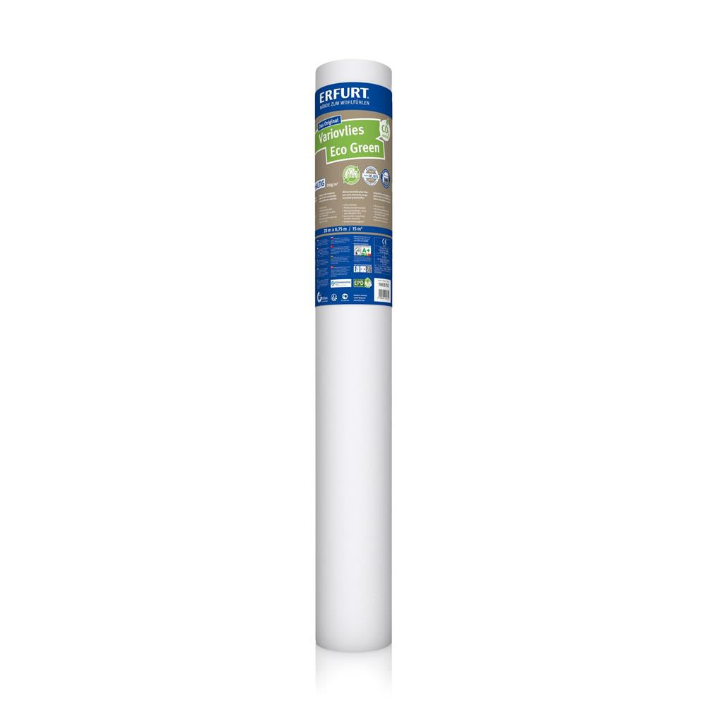 1 Rolle ERFURT Vliestapete Variovlies Eco Green, 20 x 0,75 m, Vlies, Weiß