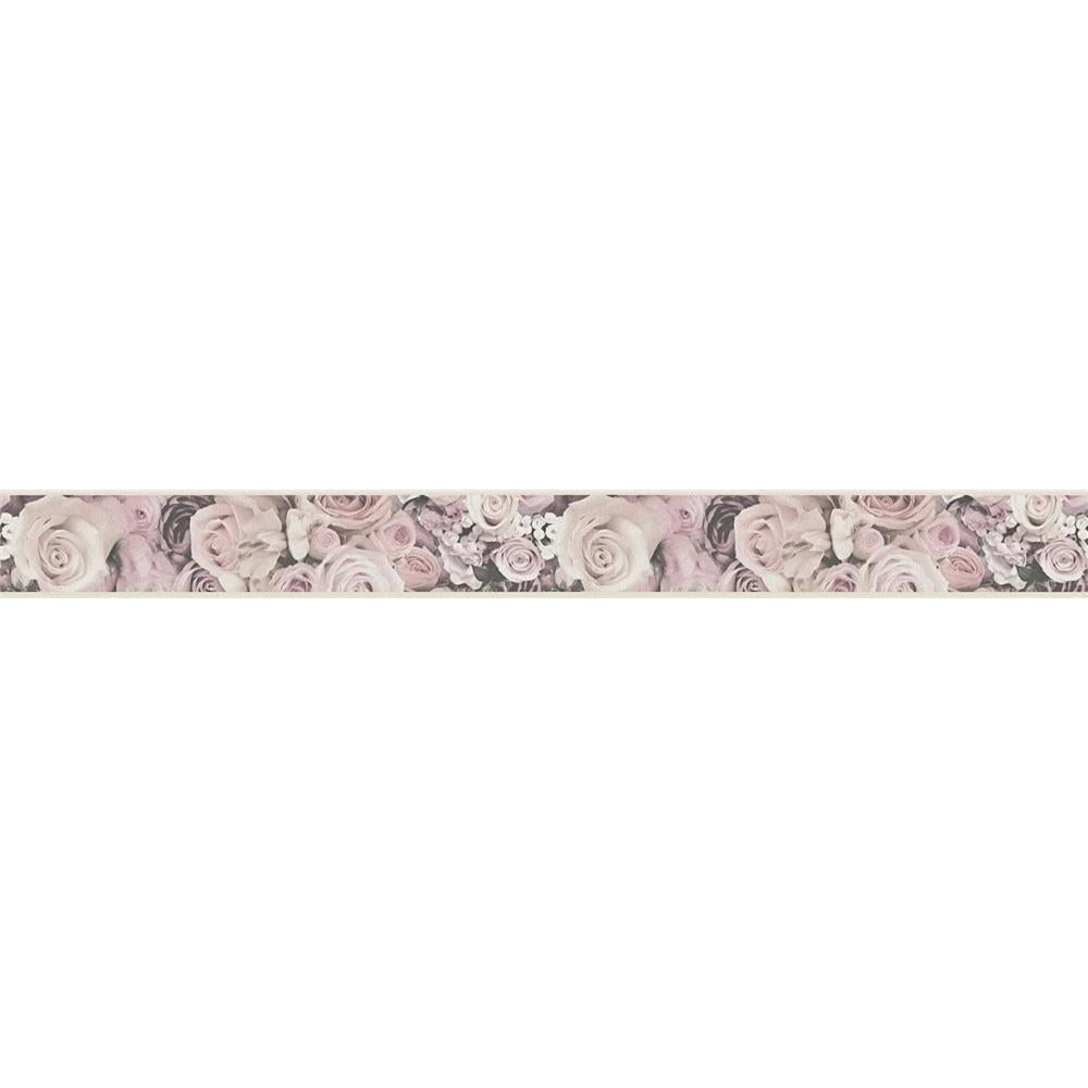 A.S. Création Bordüre Blumen Creme Rosa Grau selbstklebend