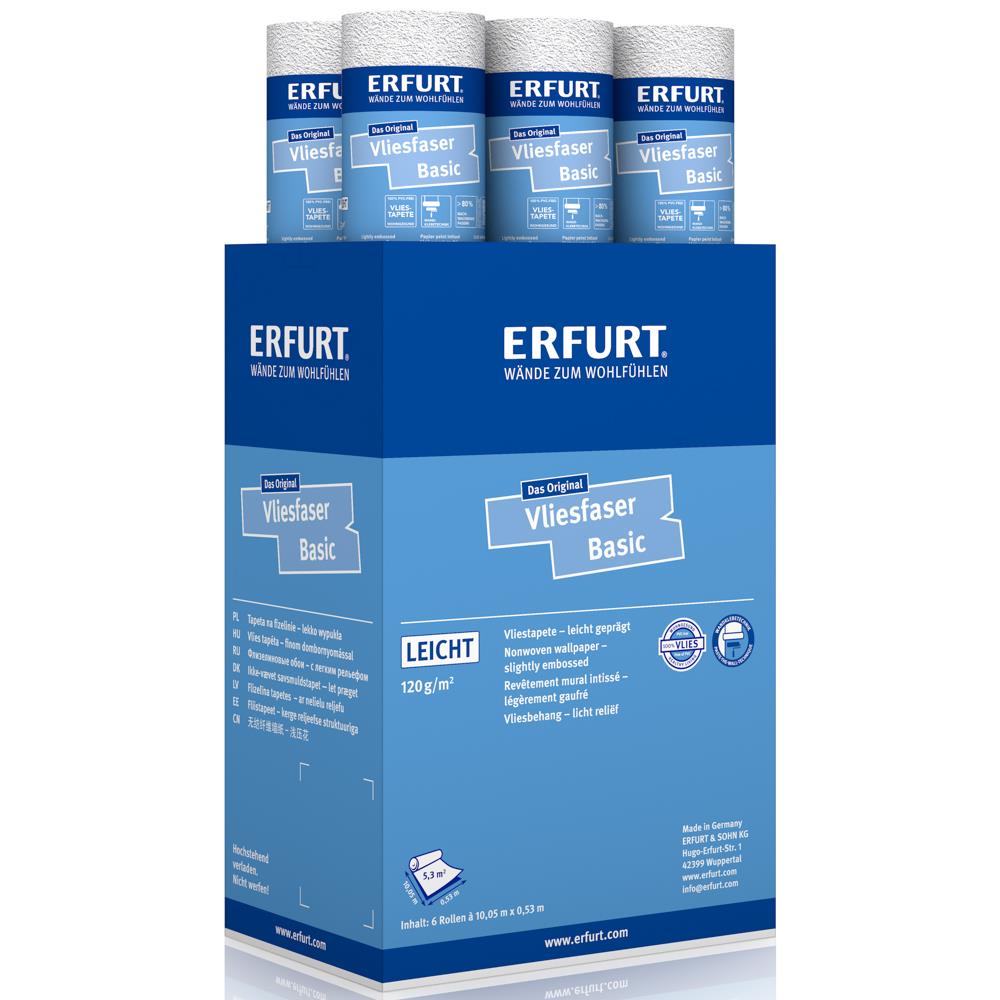 ERFURT VLIESFASER BASIC 102 Vliestapete 10,05 x 0,53 m - 6 Rollen