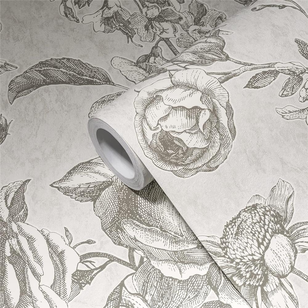 A.S. Création Vliestapete Mustertapete Blumentapete My Home My Spa Grau