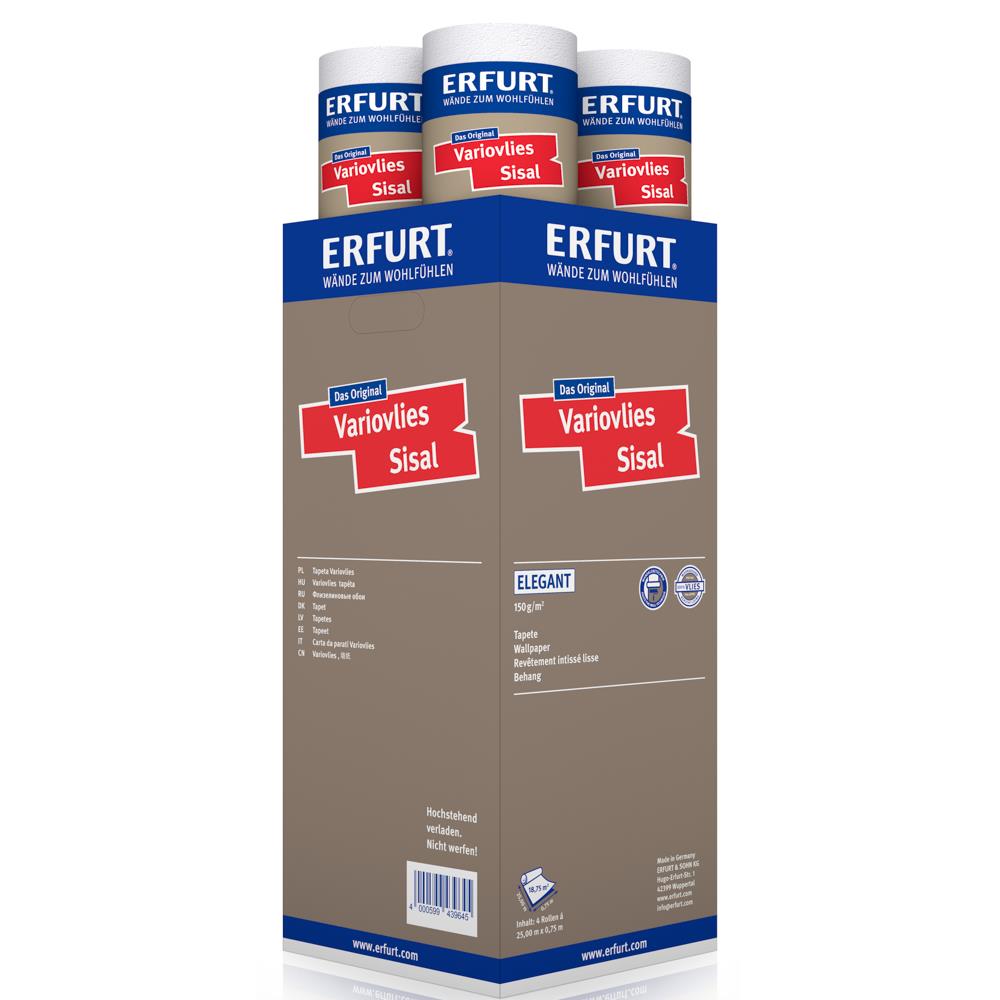 ERFURT Variovlies Sisal Vliestapete 25 x 0,75 m - 4 Rollen